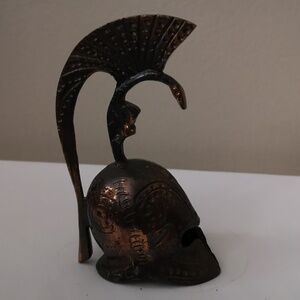 Vintage / Antique (?) Incredibly Detailed Bronze Helmet Decor Excellent Quality
